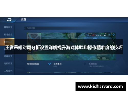王者荣耀对局分析设置详解提升游戏体验和操作精准度的技巧